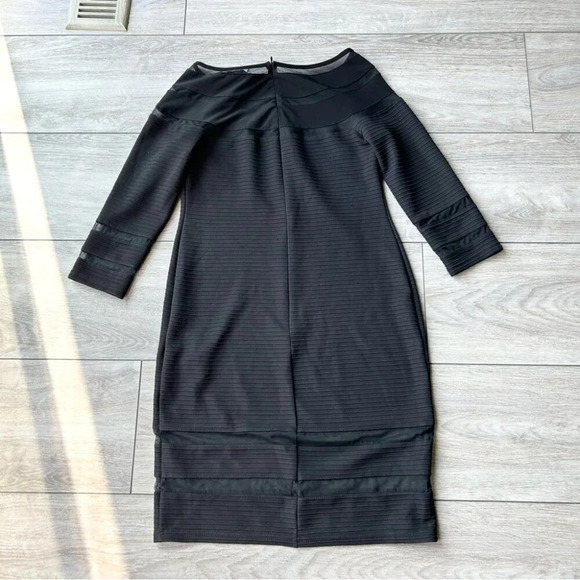 Joseph  Ribkoff Boat Neck Sheath Dress with Mesh Inserts - Picture 13 of 16